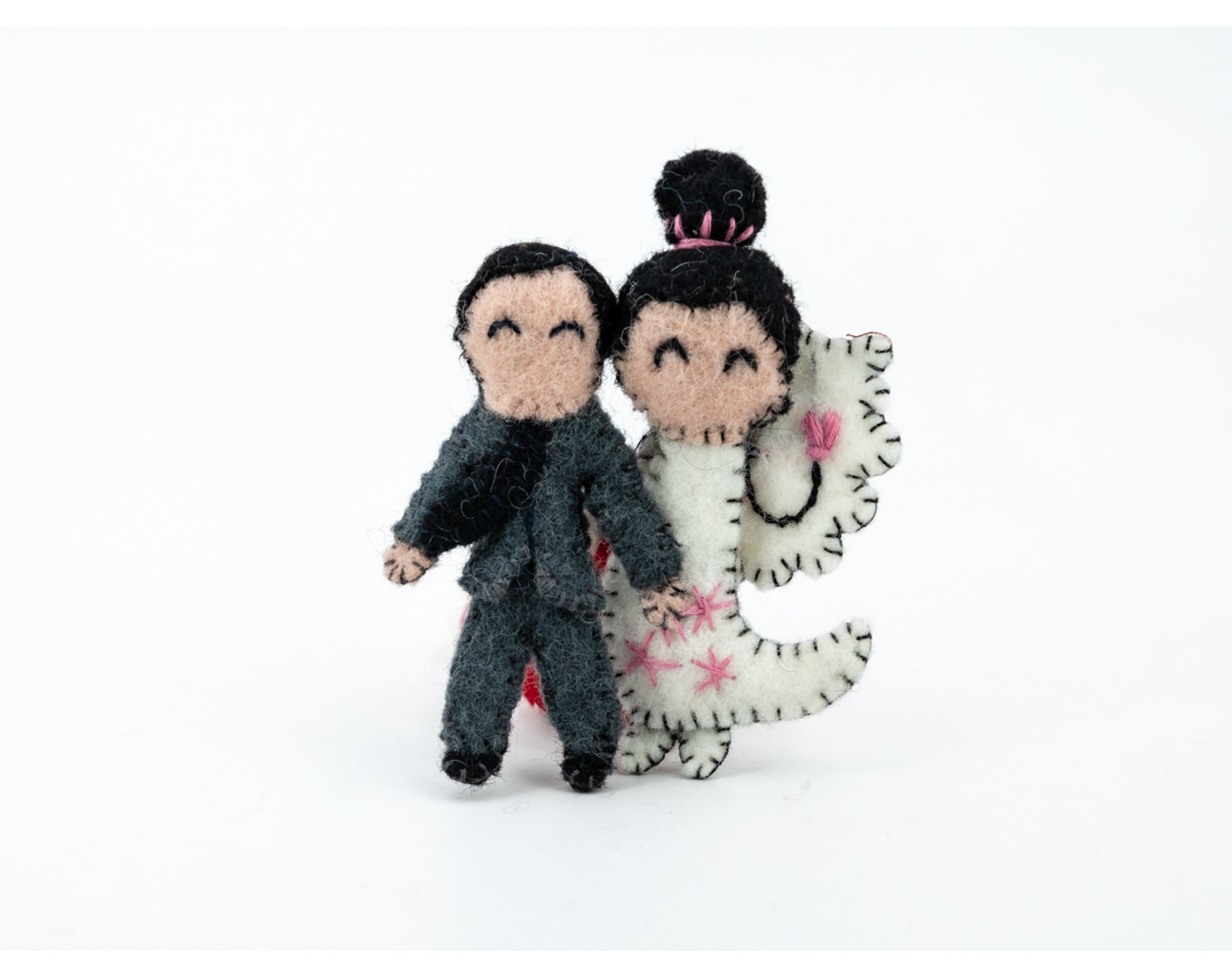 Felt Valentines Couple - Felt and Yarn