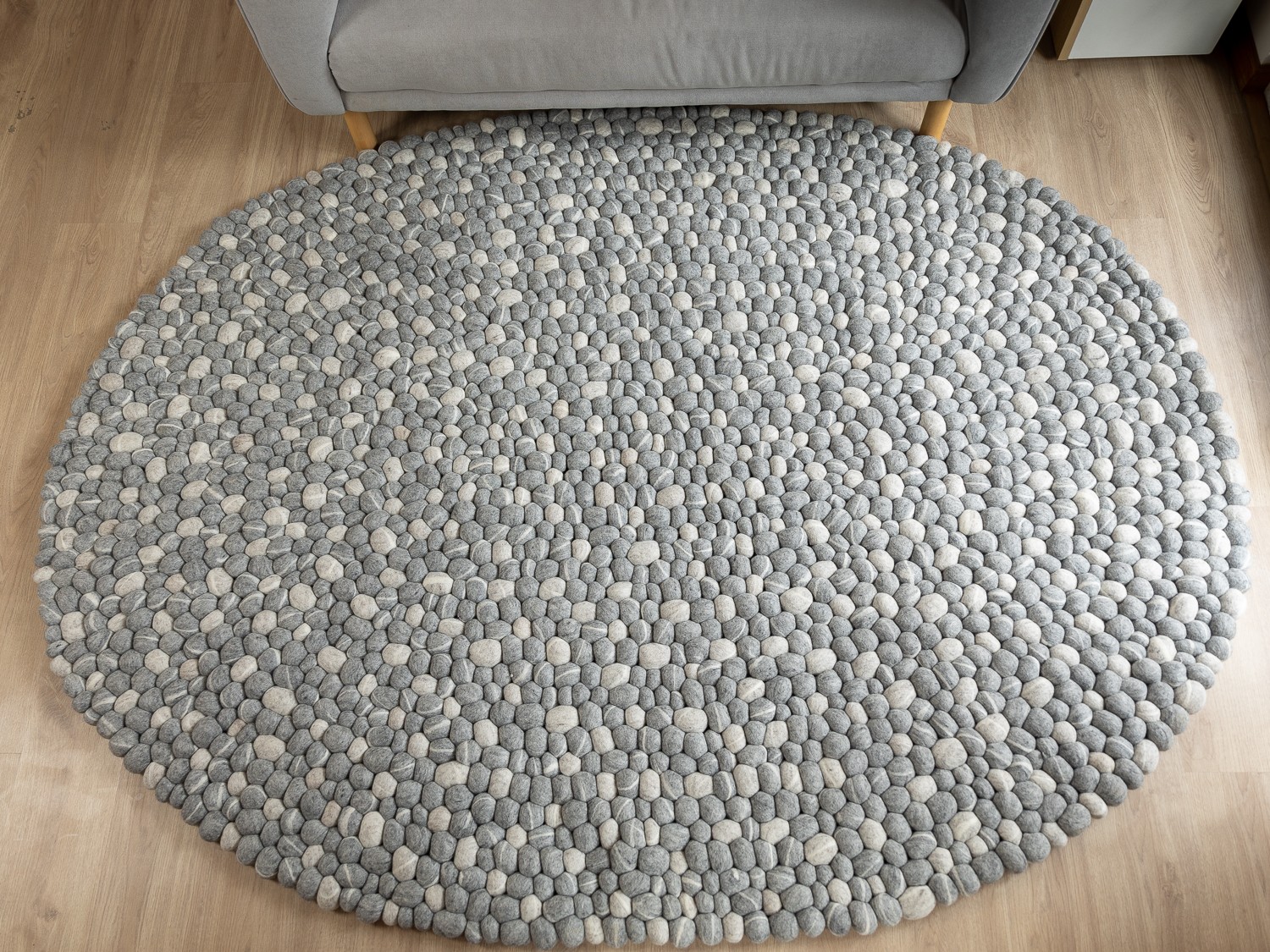 Grey Pebble Natural Wool Living Room Rug, Living Room Rugs
