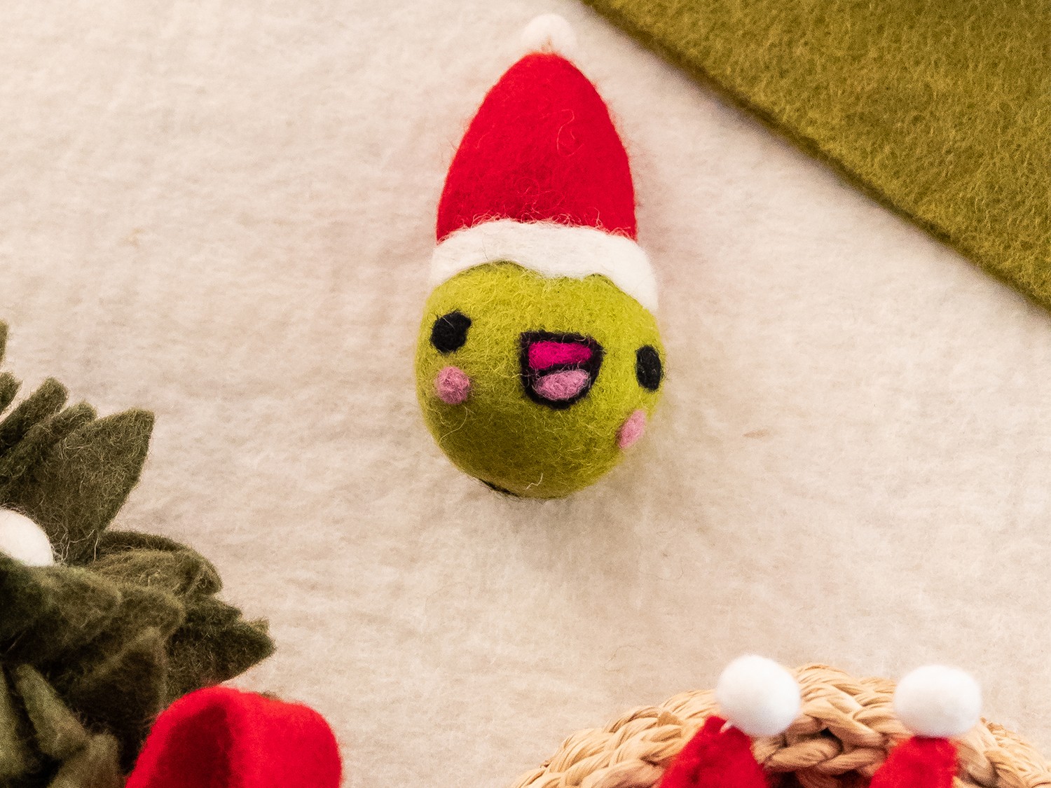 Buy Felt Brussels Sprout Bauble Ornament - Felt and Yarn