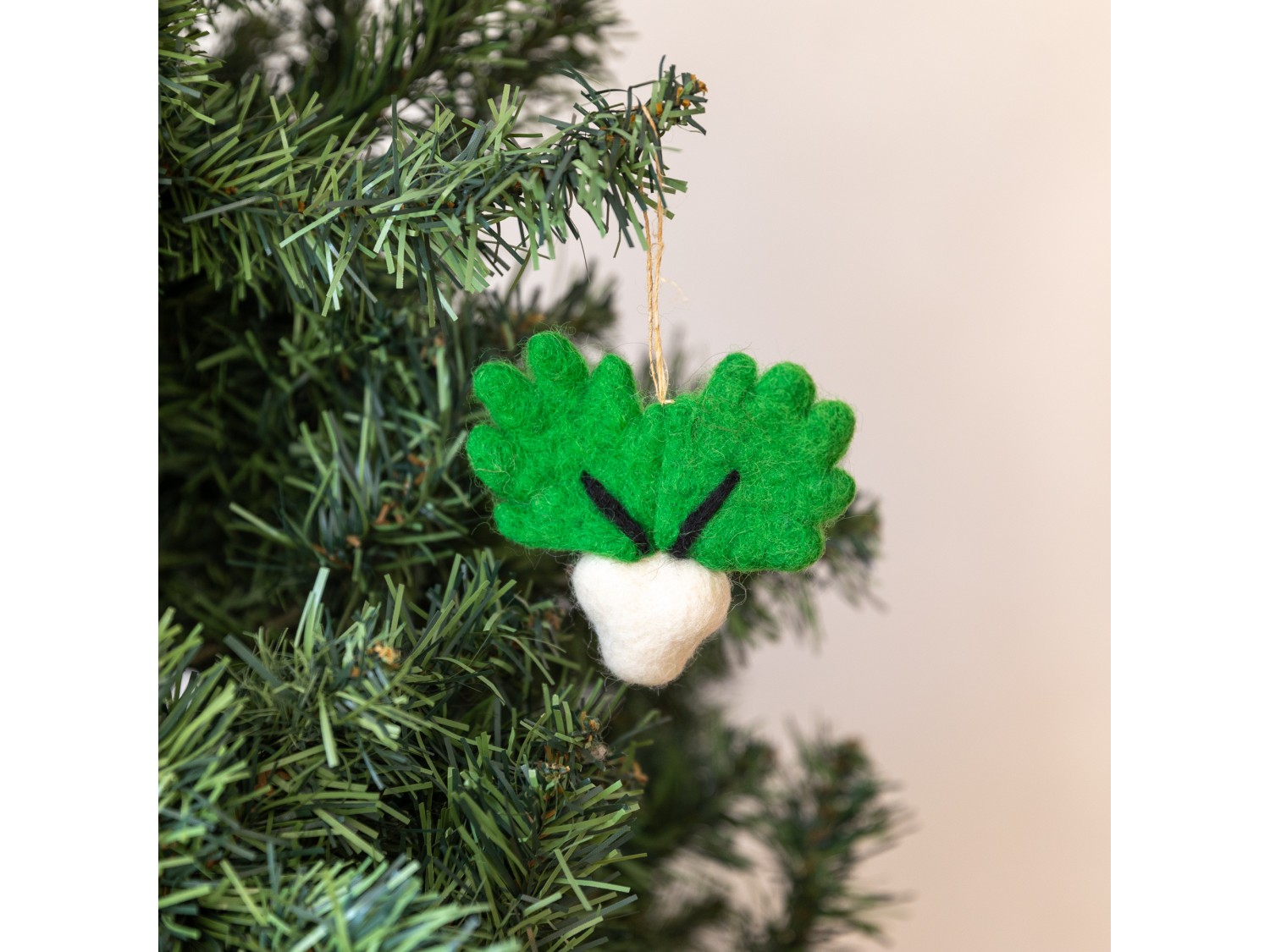 Handcrafted Felt Veggie Ornament - Felt and Yarn