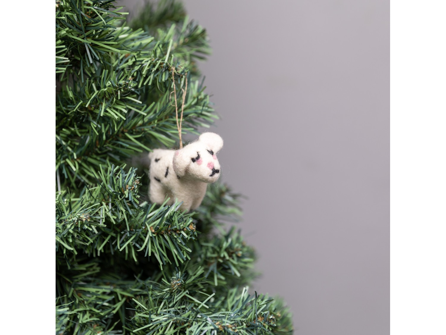 Wool Felt Dalmatian Dog Ornament - Felt and Yarn