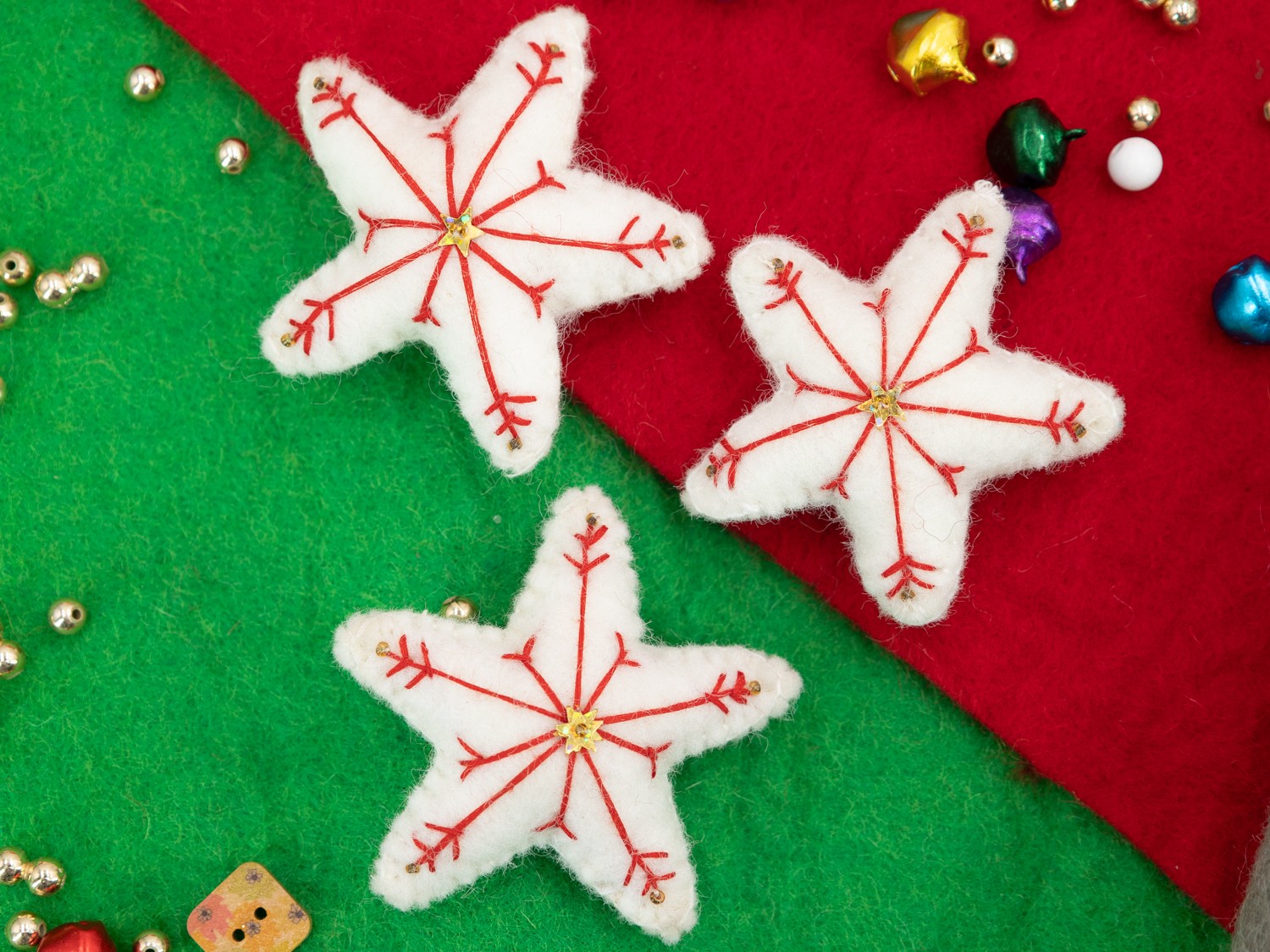 7cm Snowflake Felt Star