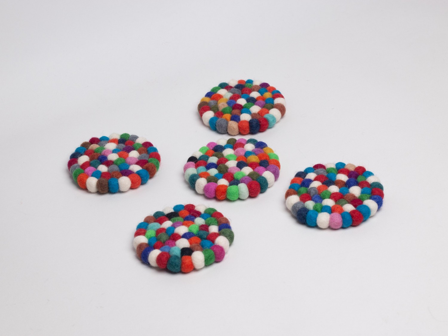 10cm Multicolor Felt Coaster