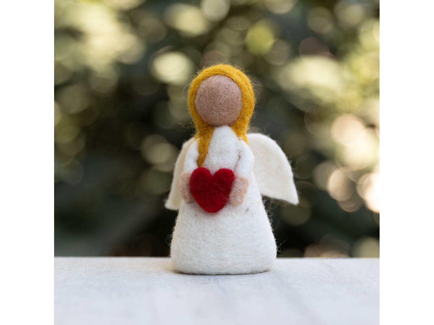 Wool Felt Fairy with Heart - Felt and Yarn