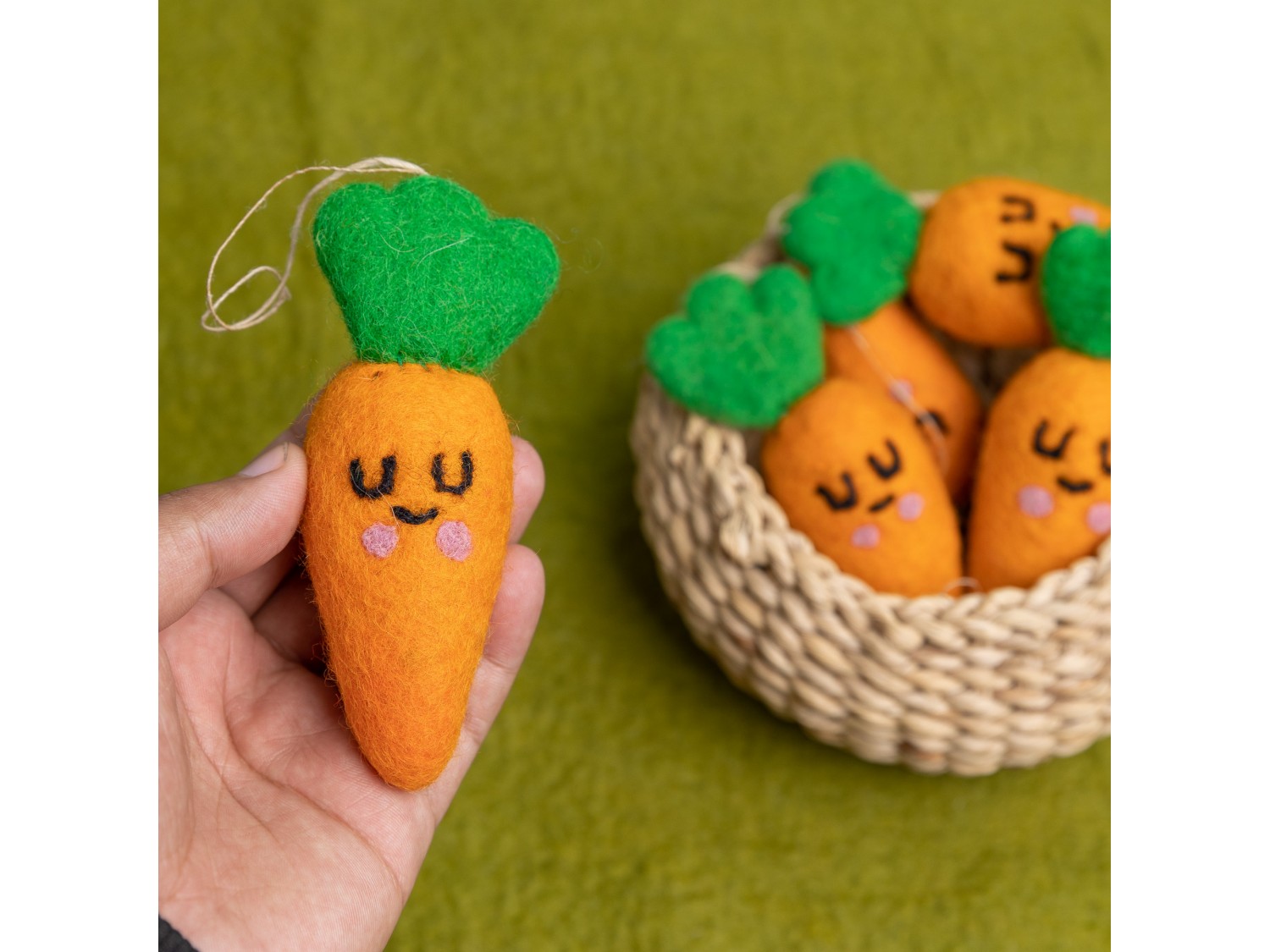 Wool Felt Carrot for Easter Decorations