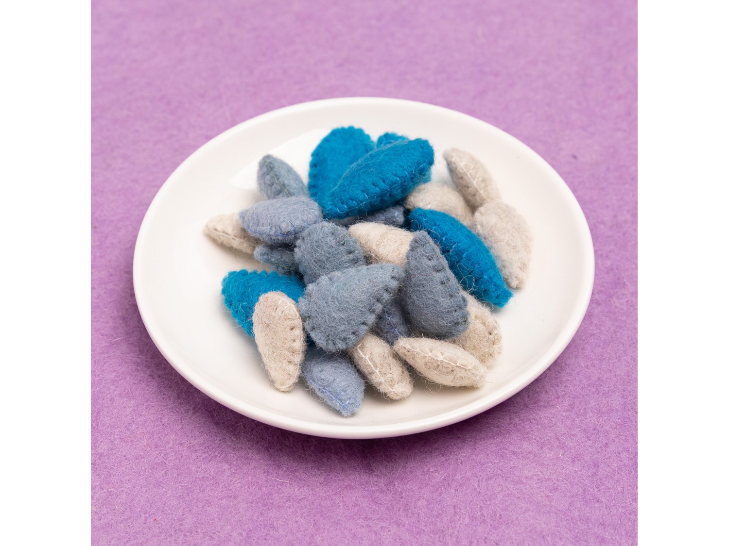 Stitched Felt Water Droplets - Felt and Yarn