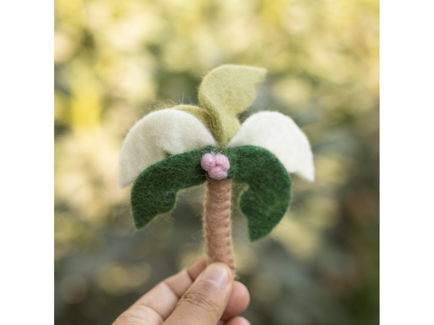 Handmade Wool Felt Sprouted Coconut Tree - Felt and Yarn