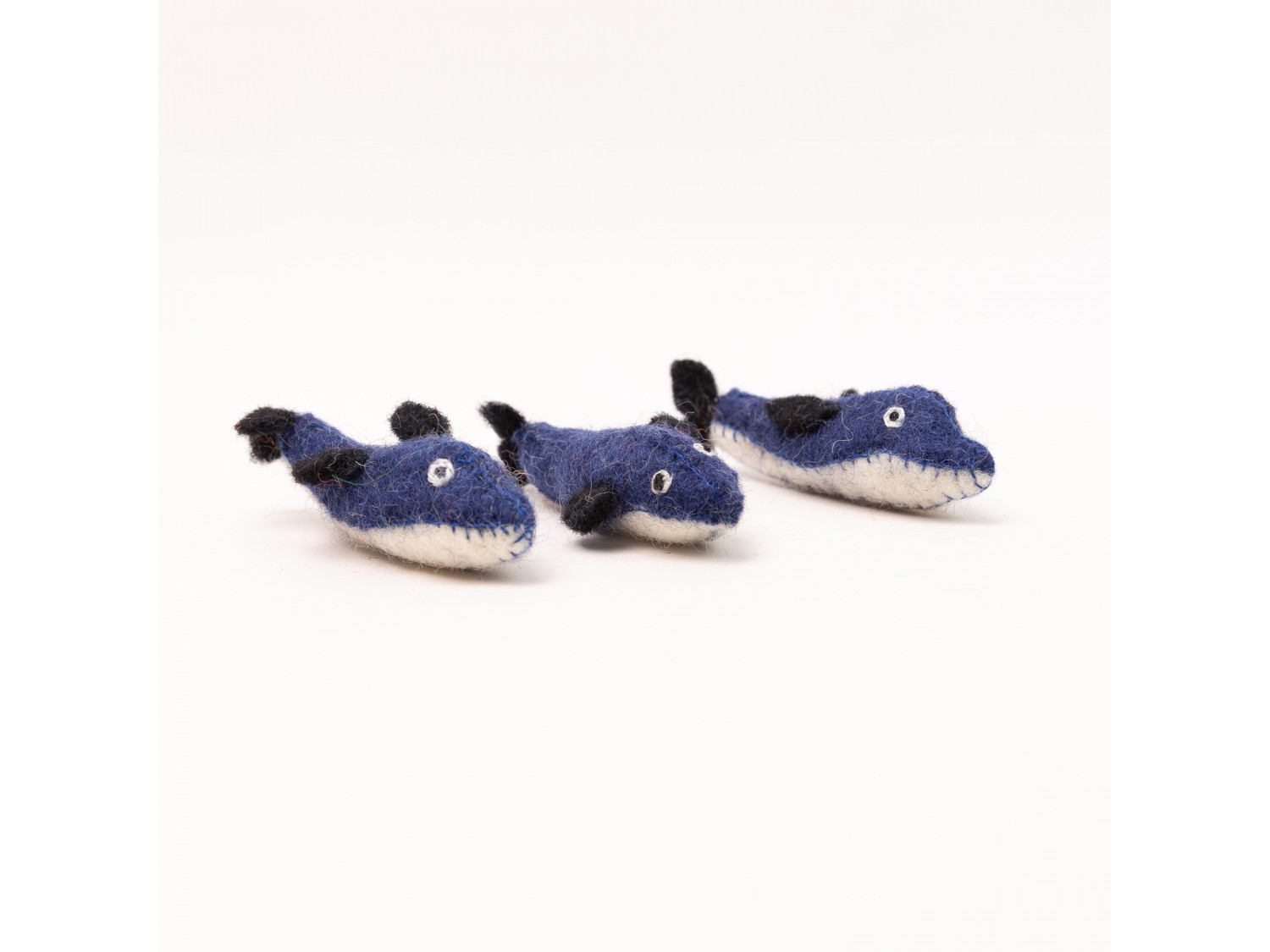 Handcrafted Stitched Felt Dolphin - Felt and Yarn