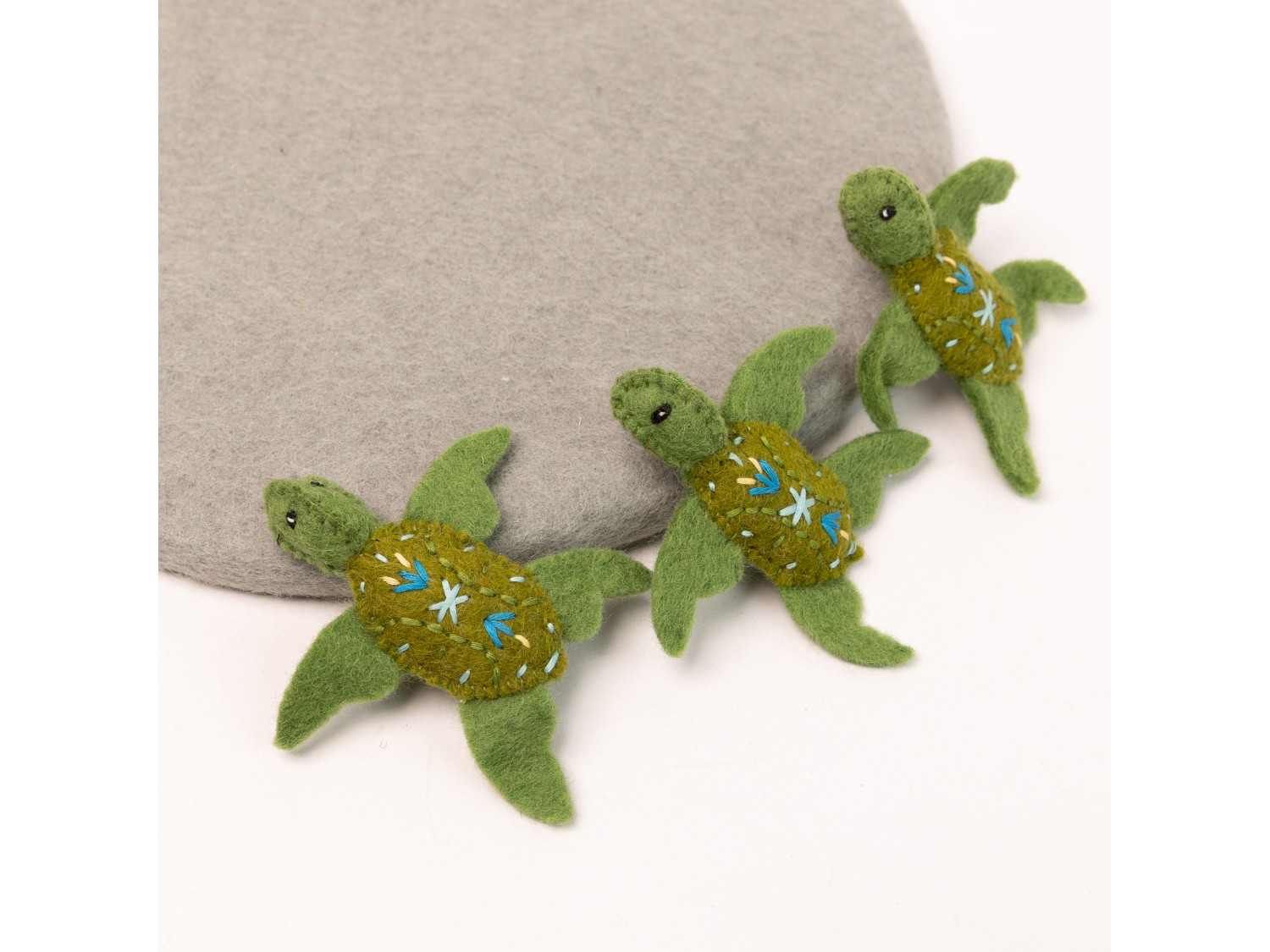 Mini Felt Green Turtle