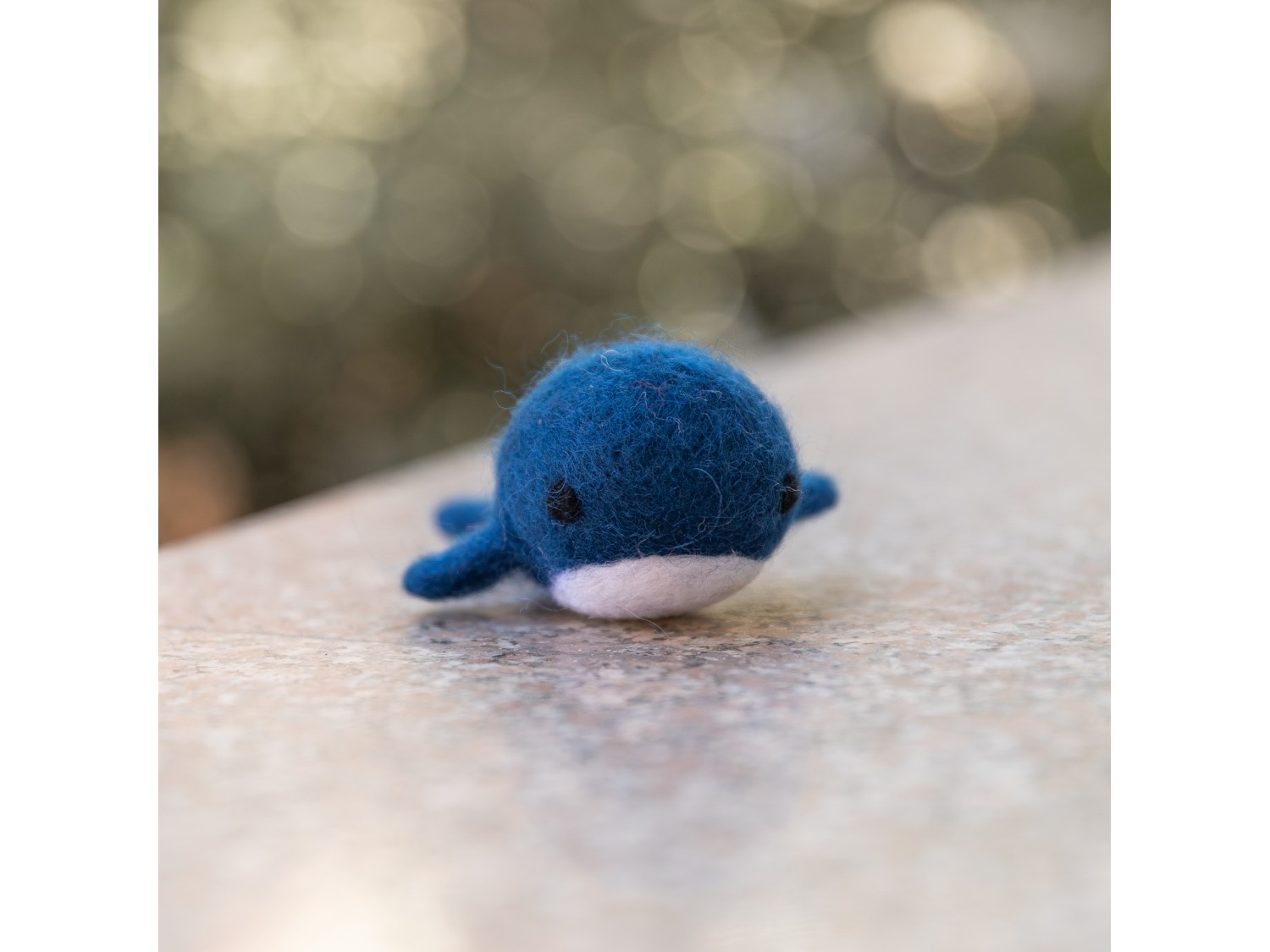 Needle Felted Whale - Felt and Yarn