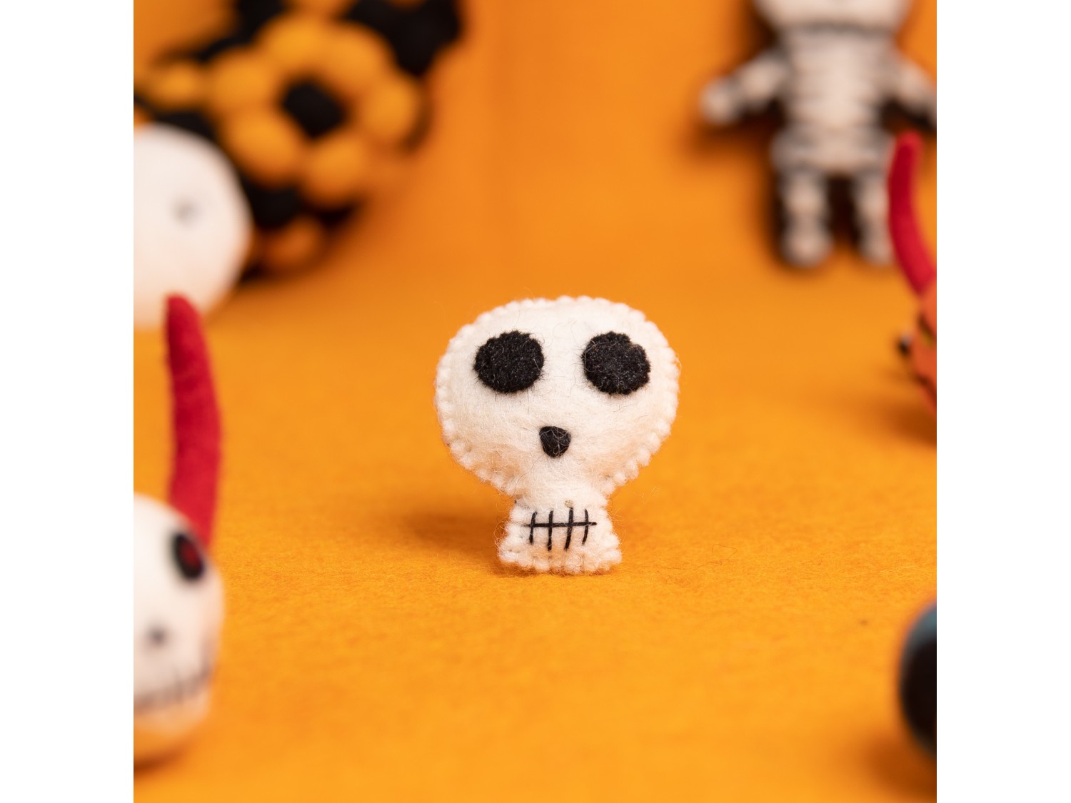 Halloween Felt Skull - Felt and Yarn