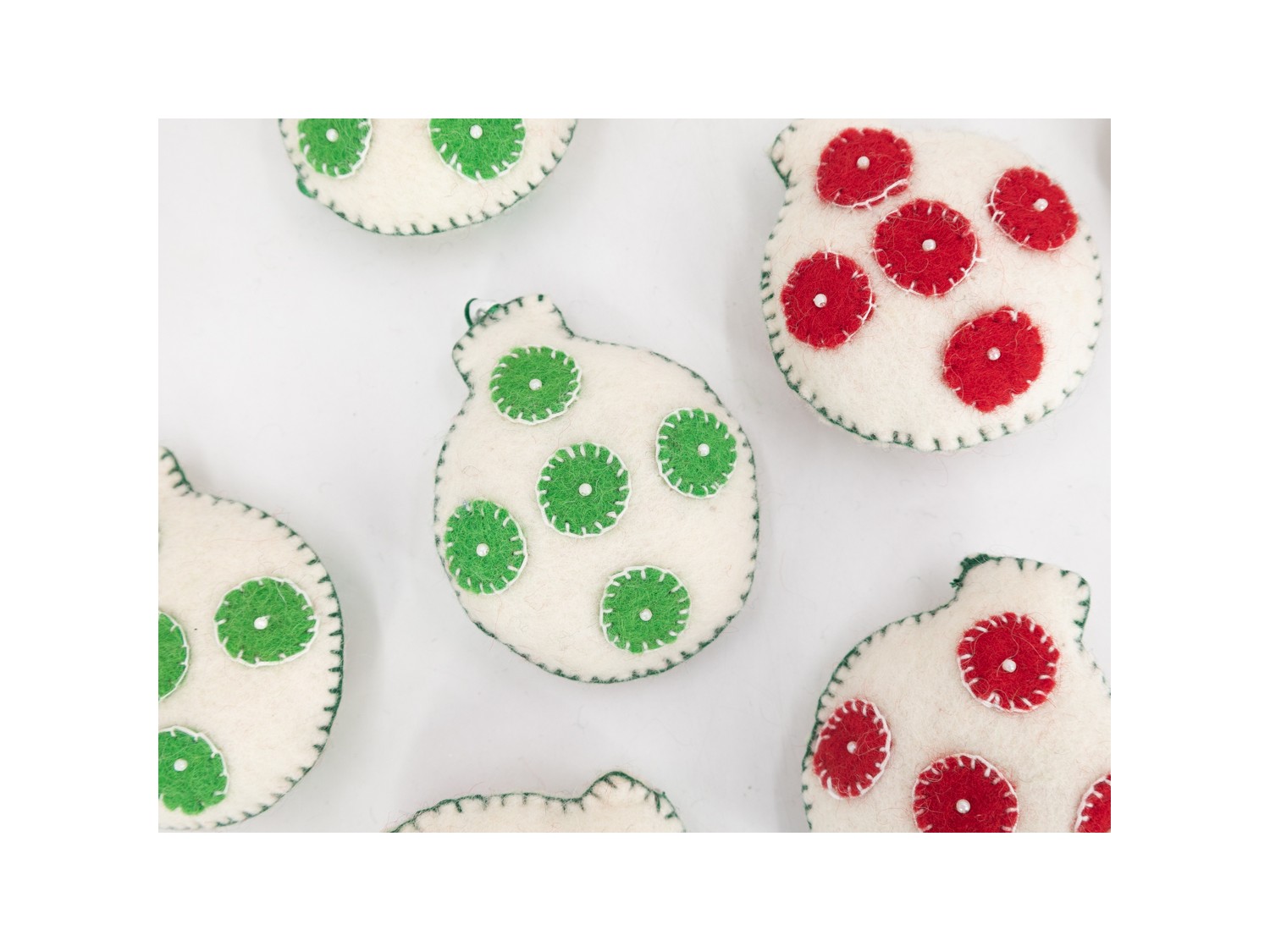 Felt Christmas Baubles Ornament with Dots