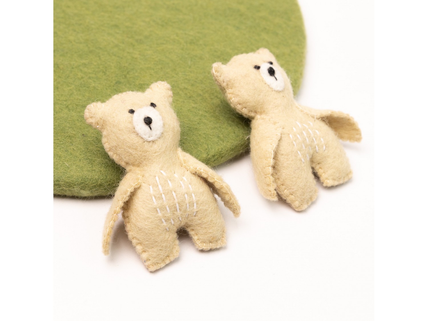 Cute Stitched Felt Teddy Bear - Felt and Yarn