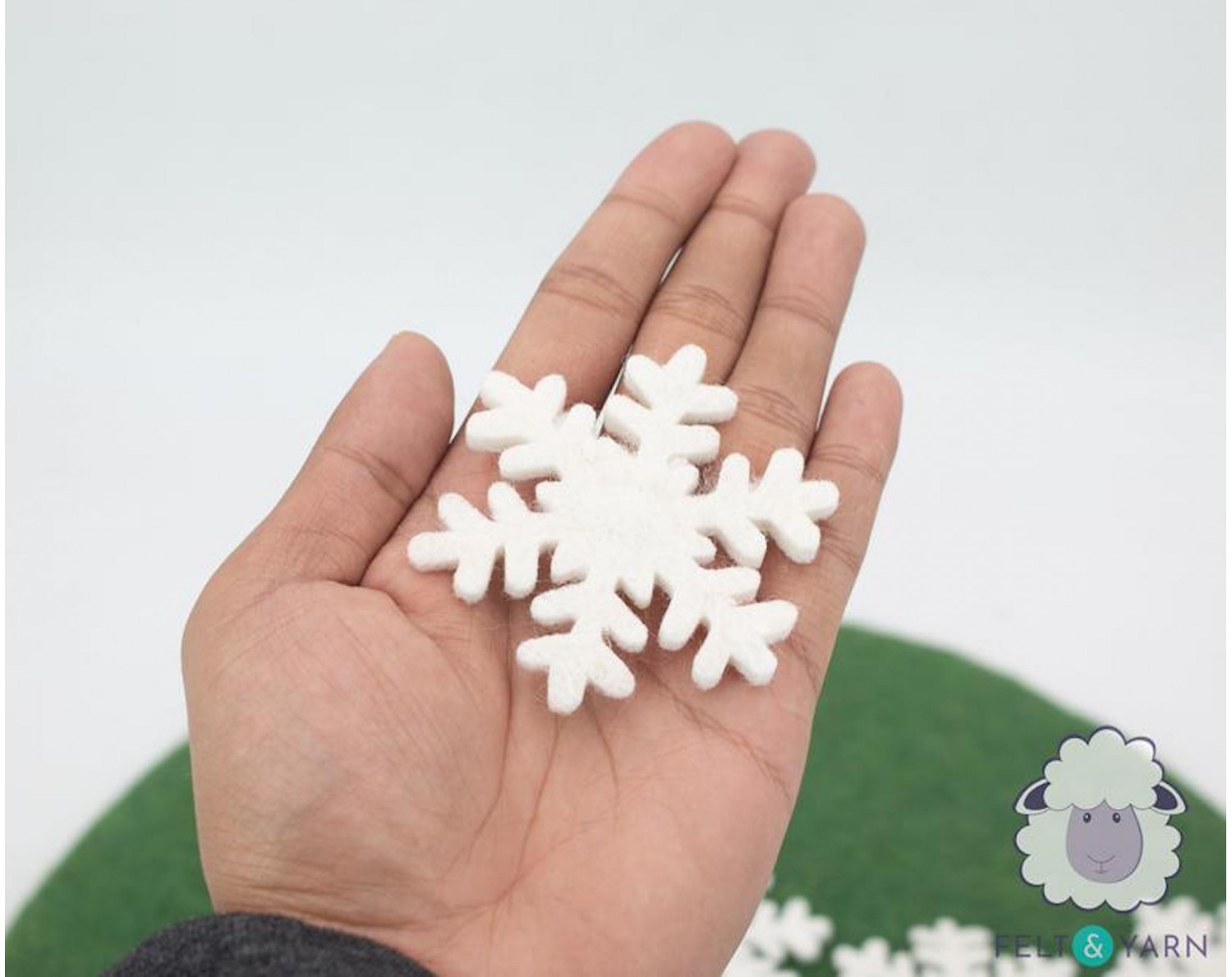 7cm White Felt Snowflakes