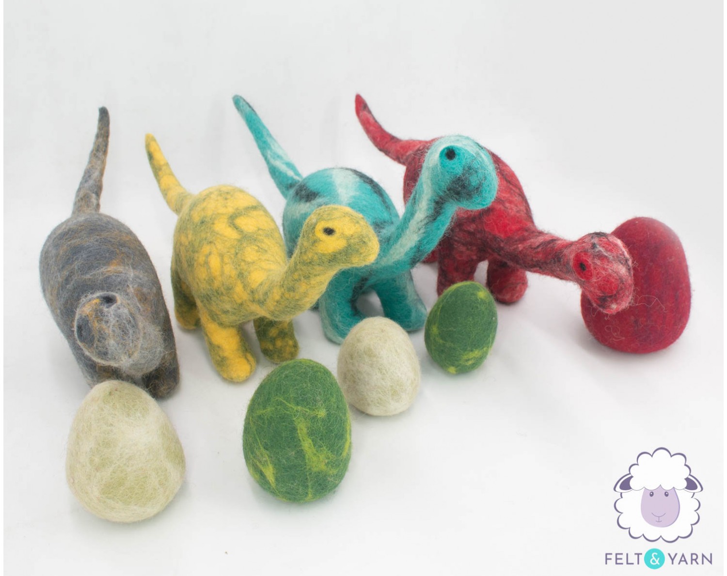 40cm Wool Felt Dinosaurs - Felt and Yarn