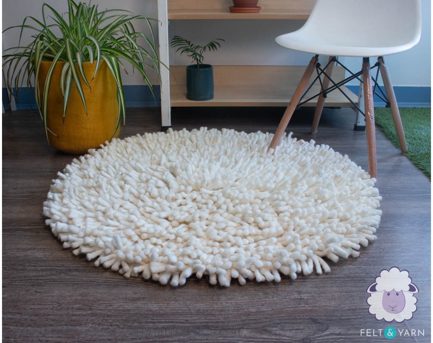 White Fluffy Rug For Living Room