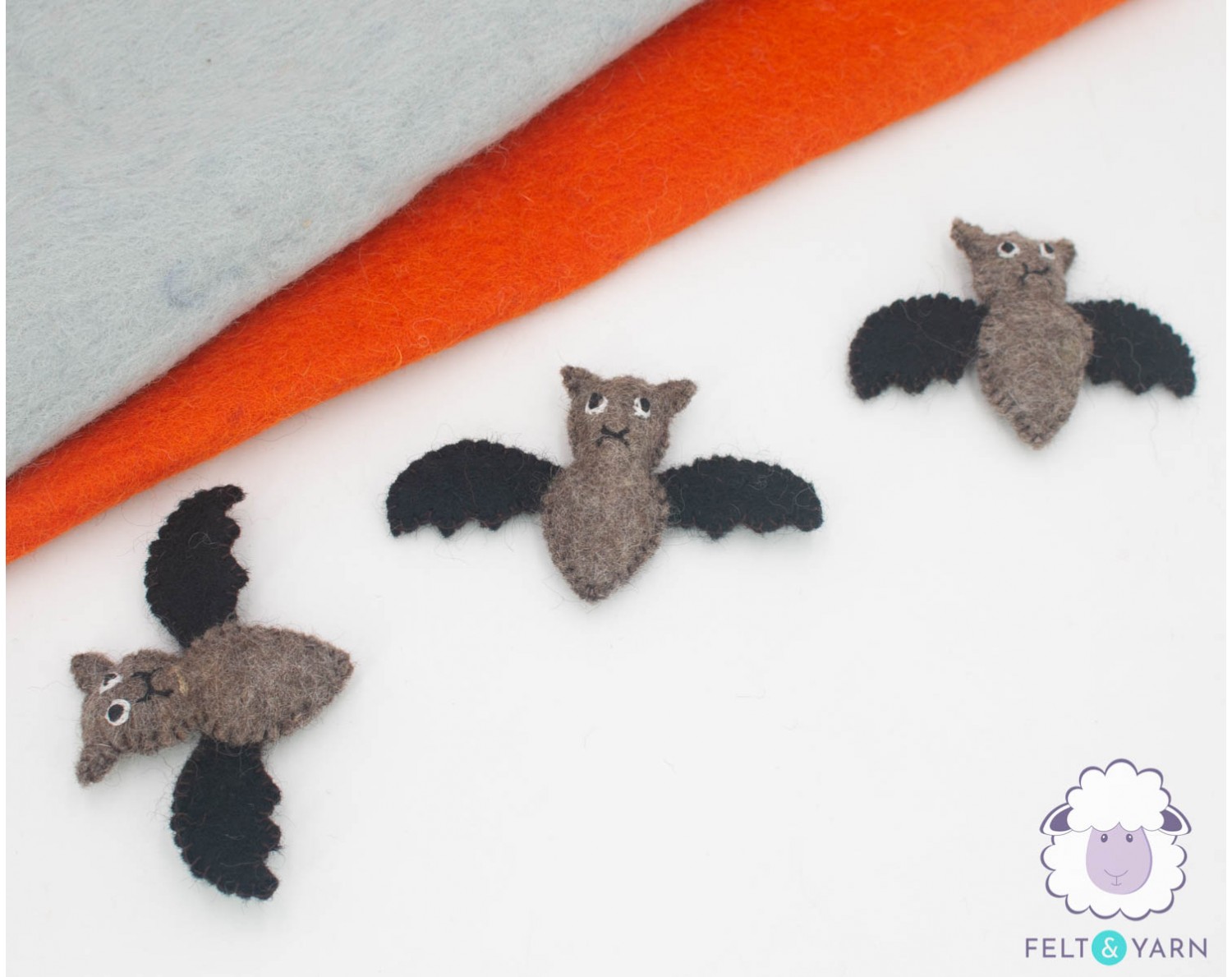 Cute Stitched Felt Bat - Felt and Yarn