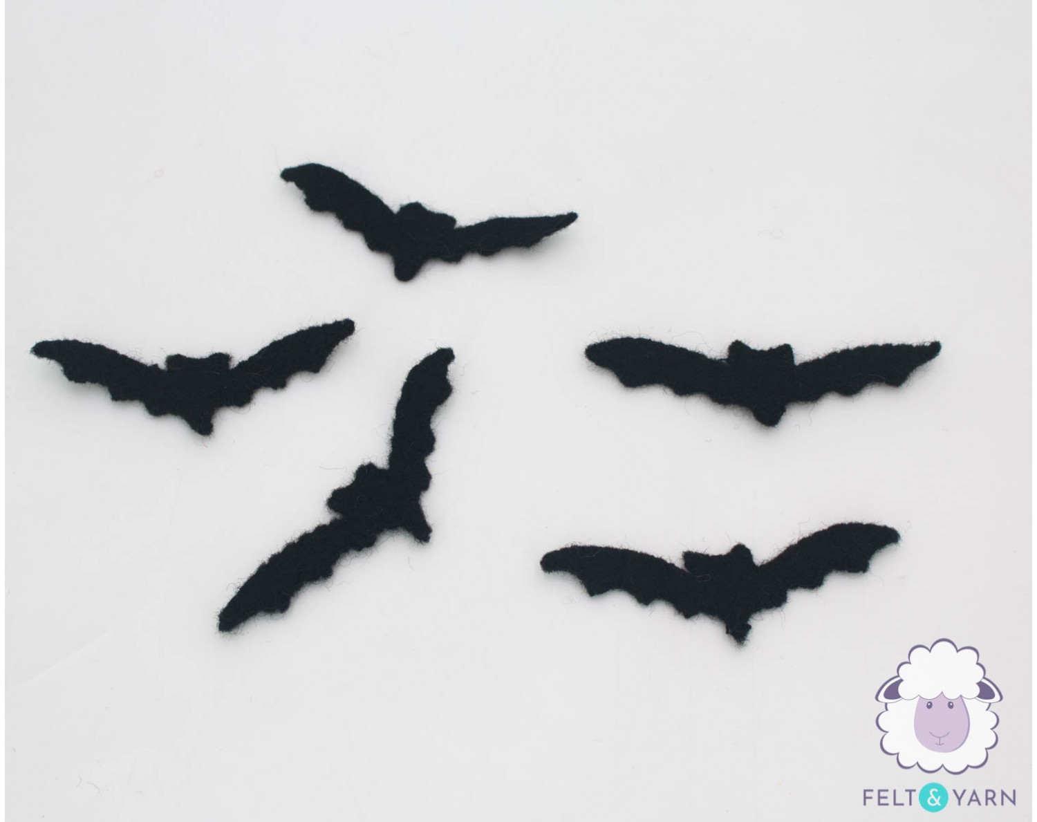 Stitched Felt Black Bat