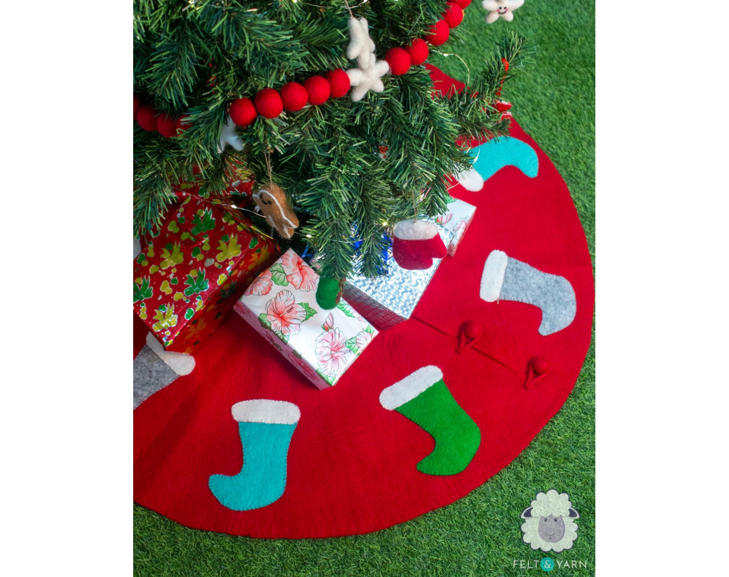 Stocking felt, Christmas tree