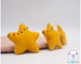 4-5cm Colorful Felted Stars for Xmas & Valentine - Felt & Yarn